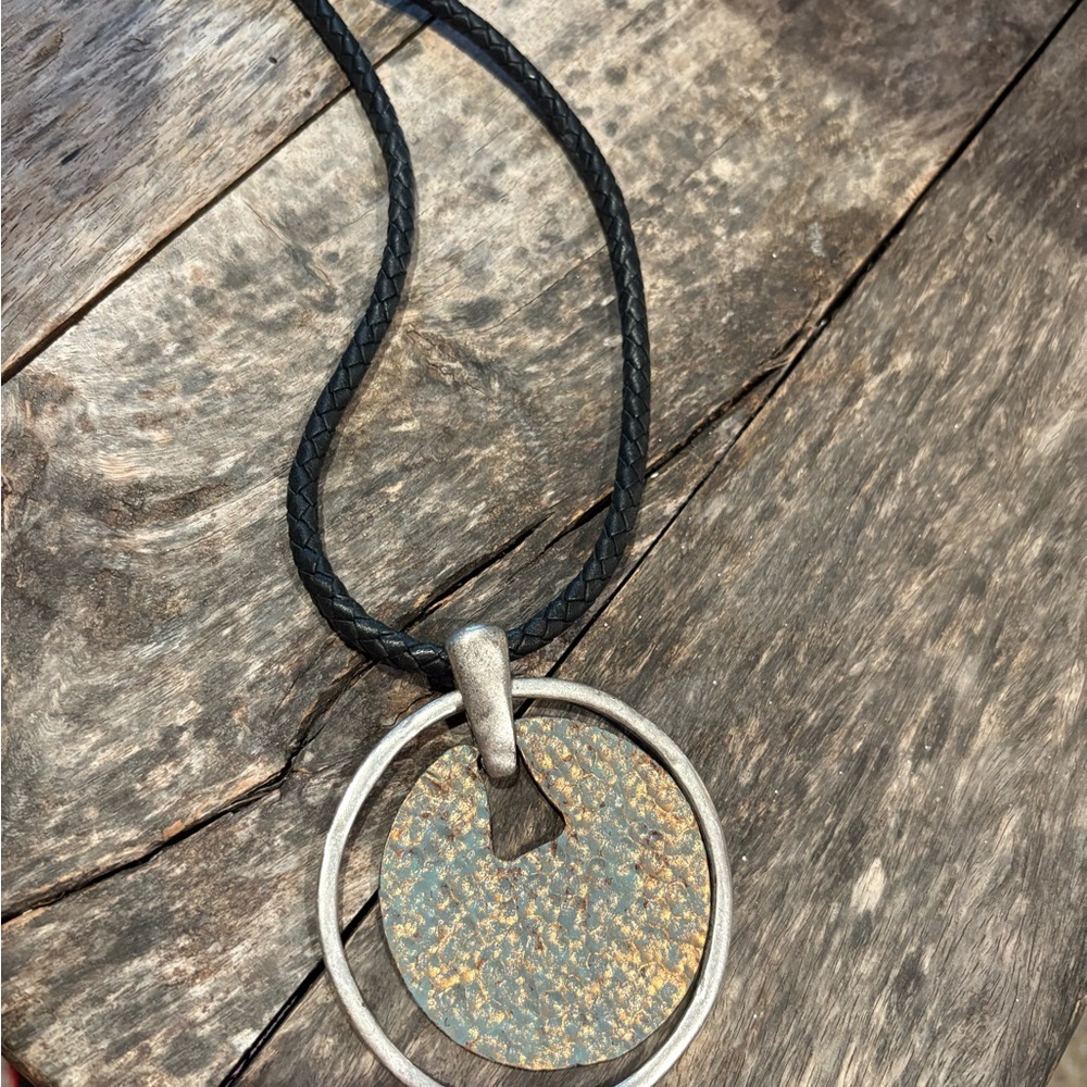 Twilight Whispers Silver and Gold-Toned Pendant Necklace